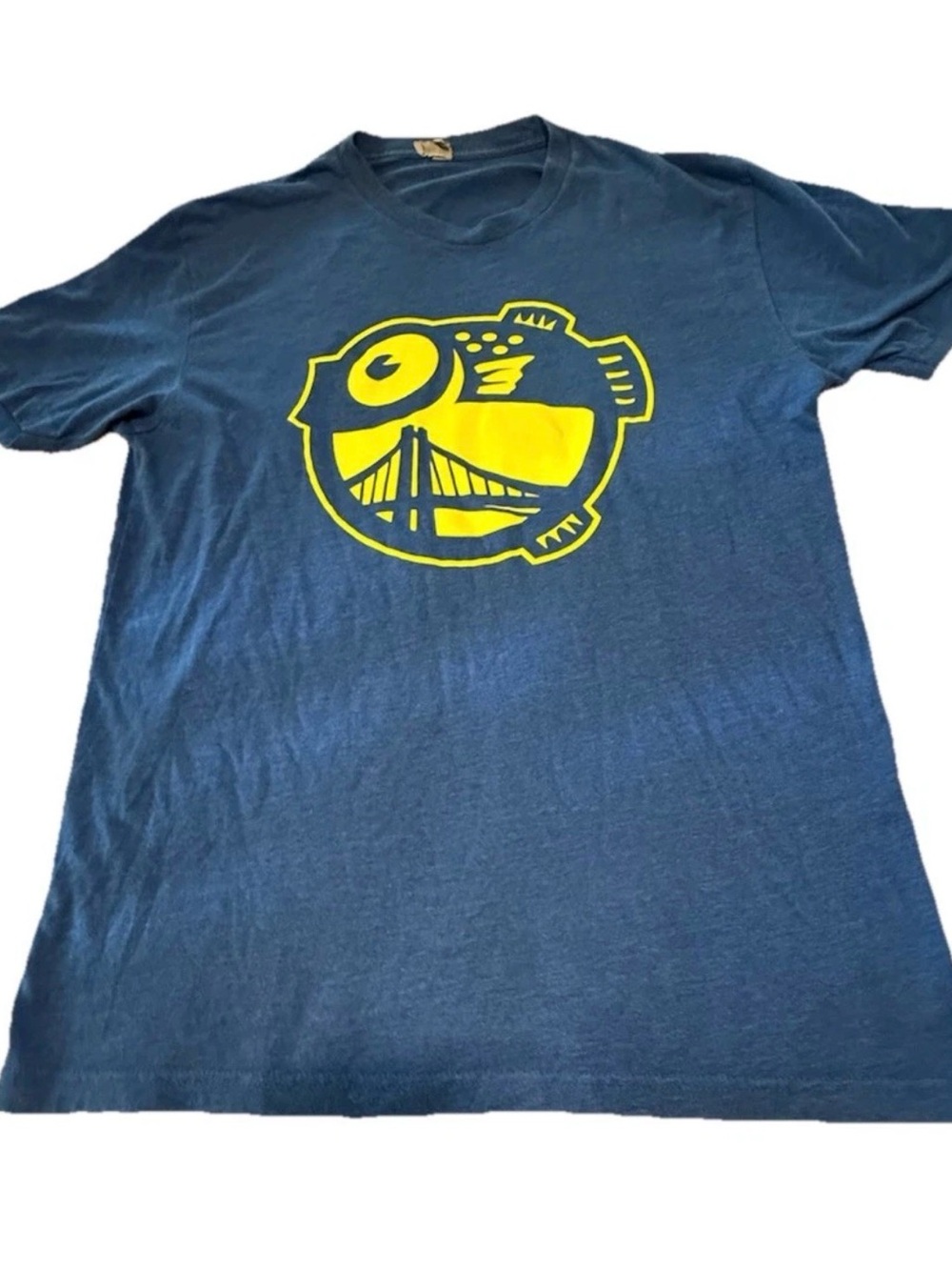 Sumofish Golden Fugu Shirt Men Large Pufferfish Golden Gate Japanese Hawaiian
